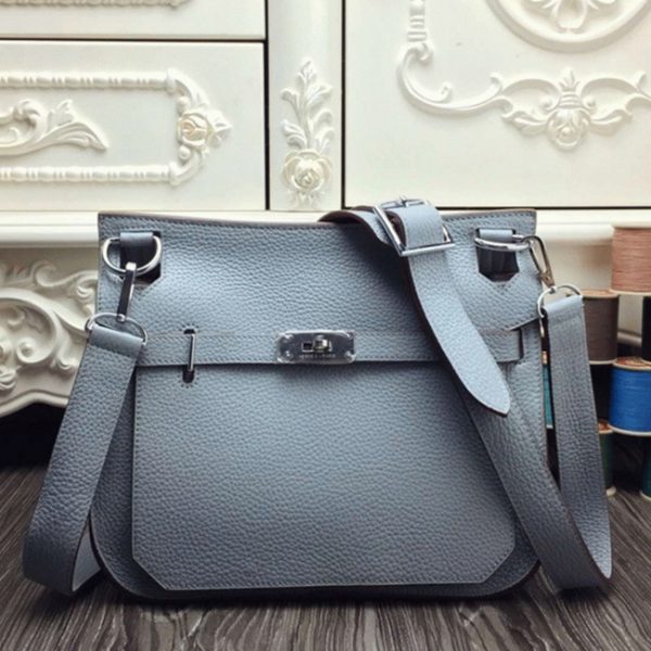 Faux Créateur Hermès Jypsiere 31cm Sac à Main Bleu Lin