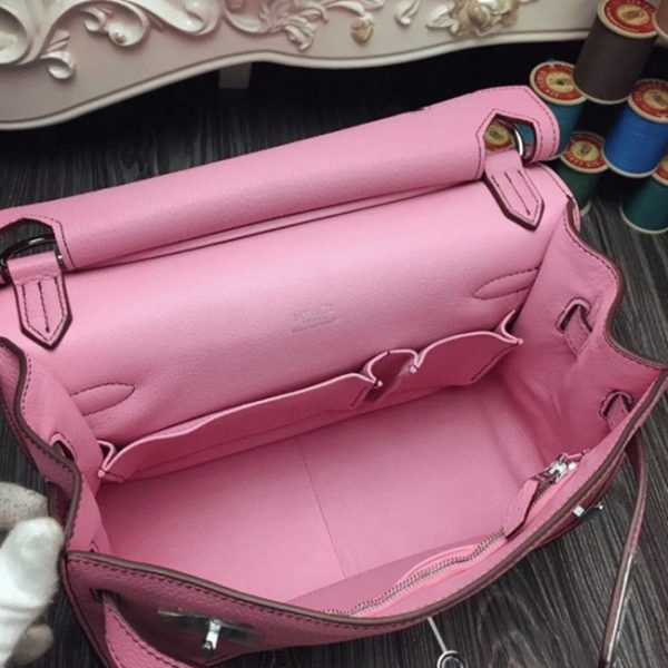 Faux Sac de Luxe Hermès Jypsiere 31cm Sac à Main Rose – Image 8