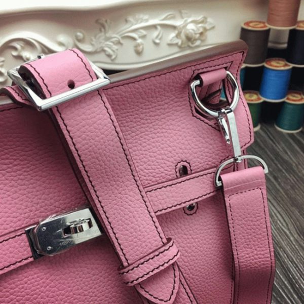 Faux Sac de Luxe Hermès Jypsiere 31cm Sac à Main Rose – Image 3