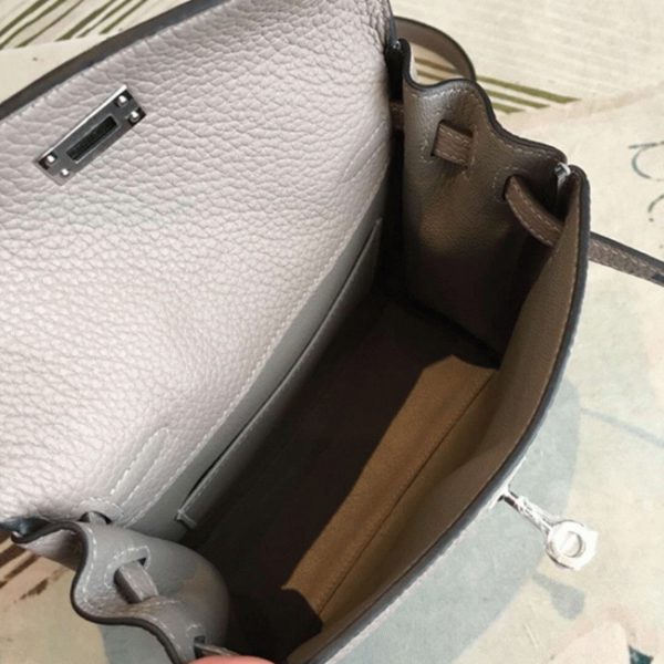 Réplique Haute Qualité Sac à dos Hermès Kelly Ado PM Gris Asphalte Clémence – Image 3