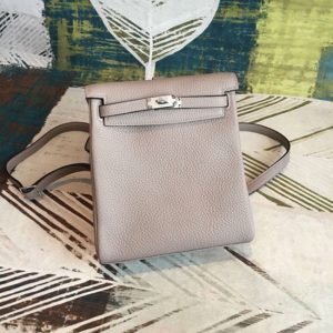 Réplique Haute Qualité Sac à dos Hermès Kelly Ado PM Gris Asphalte Clémence