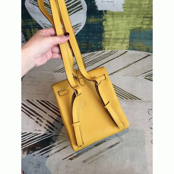 Fausse Sac à dos Hermès Kelly Ado PM Jaune Clémence – Image 6