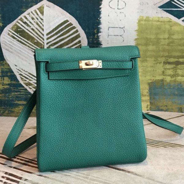 Réplique Sac à dos Hermès Kelly Ado PM Malachite Clémence