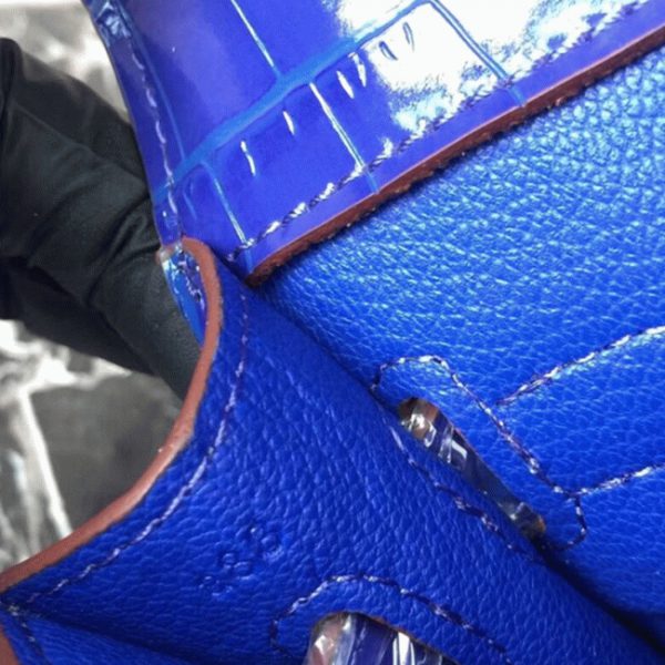 Réplique Pochette Hermès Kelly Cut Crocodile Bleu électrique – Image 8
