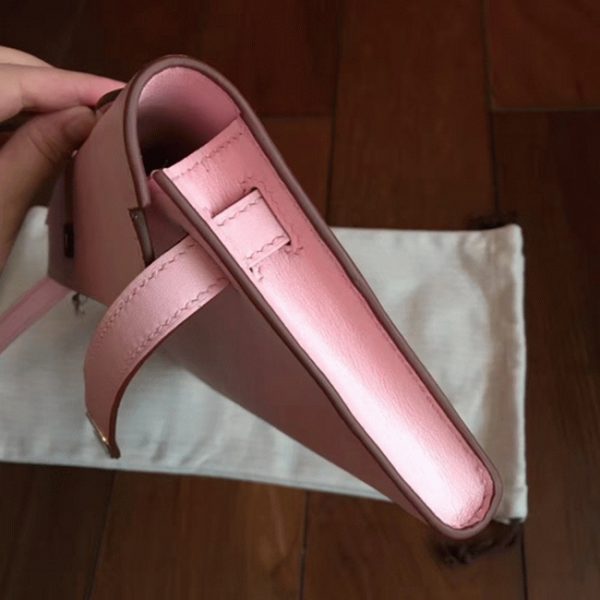 Contrefaçon Pochette Hermès Kelly Cut Rose Dragée Swift – Image 7