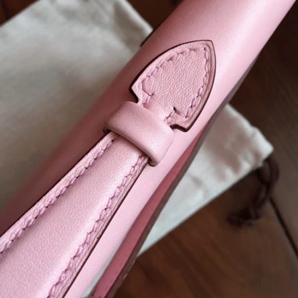 Contrefaçon Pochette Hermès Kelly Cut Rose Dragée Swift – Image 6