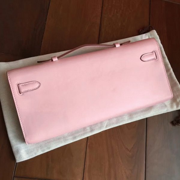 Contrefaçon Pochette Hermès Kelly Cut Rose Dragée Swift – Image 3