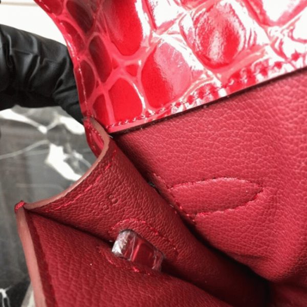 Copie Pochette Hermès Kelly Cut Crocodile Rouge – Image 6
