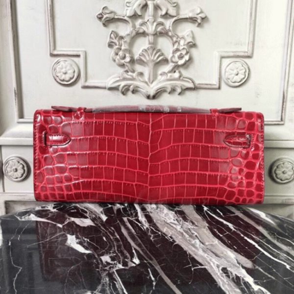 Copie Pochette Hermès Kelly Cut Crocodile Rouge – Image 5
