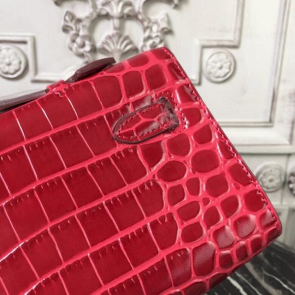 Copie Pochette Hermès Kelly Cut Crocodile Rouge – Image 3