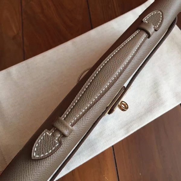 Contrefaçon Pochette Hermès Kelly Cut étoupe Epsom – Image 4