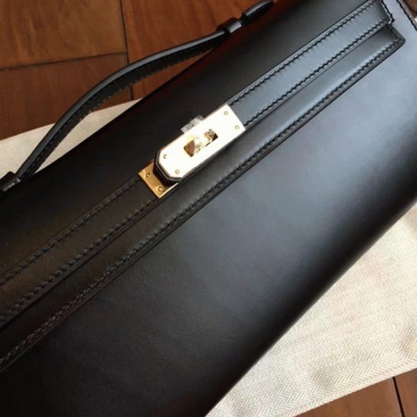 Réplique Pochette Hermès Kelly Cut Noir Box – Image 7