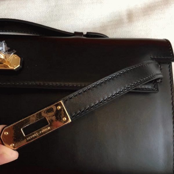 Réplique Pochette Hermès Kelly Cut Noir Box – Image 6
