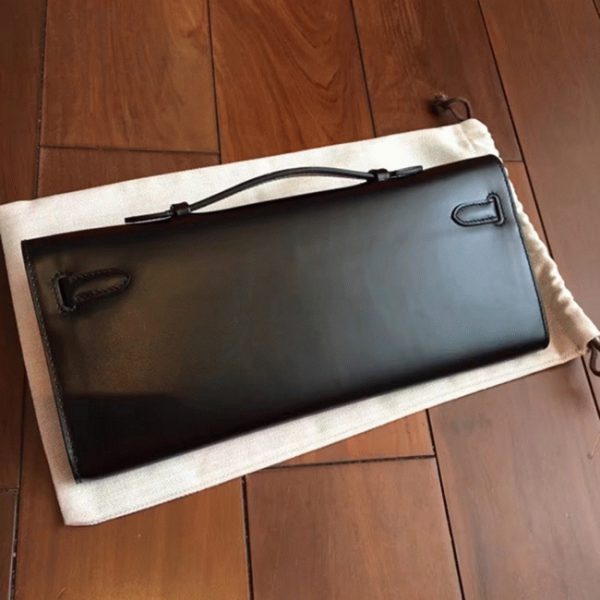 Réplique Pochette Hermès Kelly Cut Noir Box – Image 2