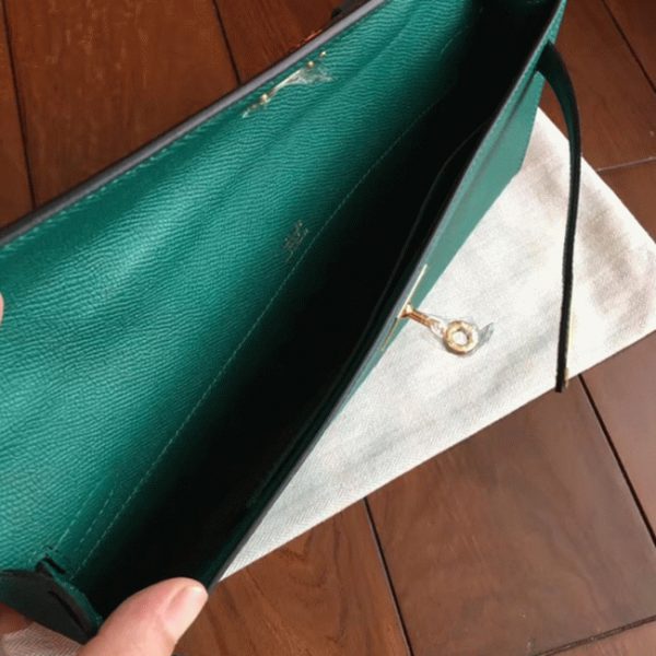 Fausse Pochette Hermès Kelly Cut Malachite Epsom – Image 6