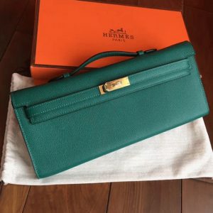Fausse Pochette Hermès Kelly Cut Malachite Epsom