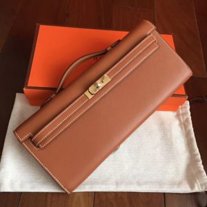 Contrefaçon Pochette Hermès Kelly Cut Gold Swift