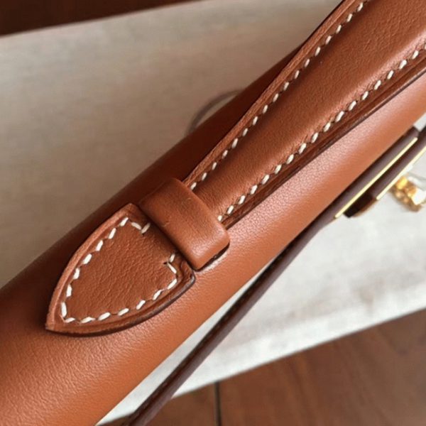 Contrefaçon Pochette Hermès Kelly Cut Gold Swift – Image 5