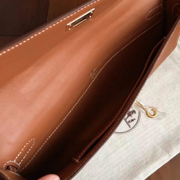 Contrefaçon Pochette Hermès Kelly Cut Gold Swift – Image 4