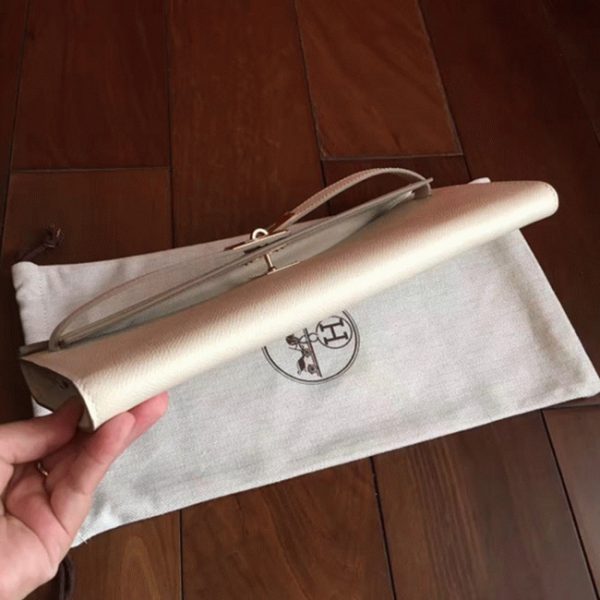Réplique Pochette Hermès Kelly Cut Blanc Epsom – Image 8