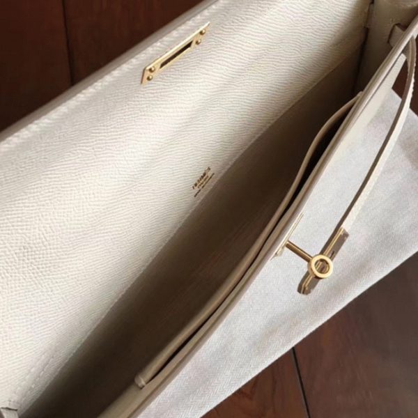 Réplique Pochette Hermès Kelly Cut Blanc Epsom – Image 7