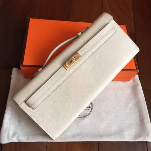 Réplique Pochette Hermès Kelly Cut Blanc Epsom