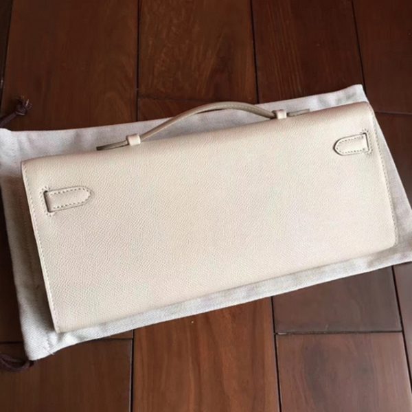 Réplique Pochette Hermès Kelly Cut Blanc Epsom – Image 4