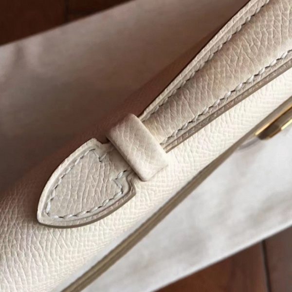 Réplique Pochette Hermès Kelly Cut Blanc Epsom – Image 3