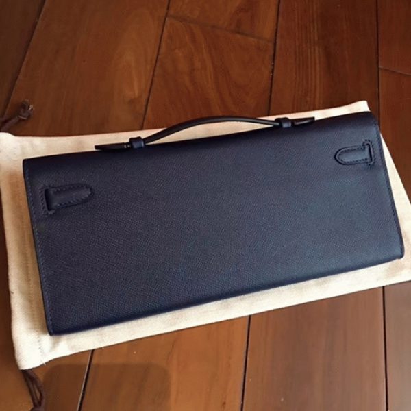 Réplique Pochette Hermès Kelly Cut Saphir Epsom – Image 6