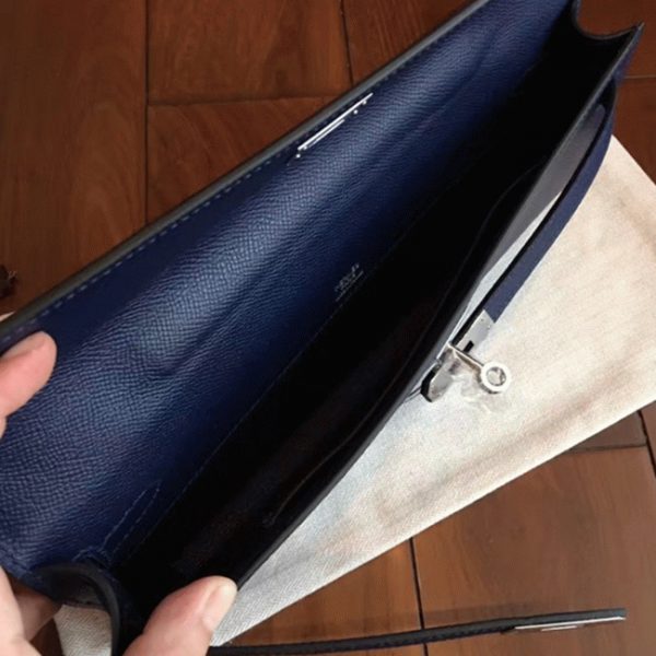 Réplique Pochette Hermès Kelly Cut Saphir Epsom – Image 4