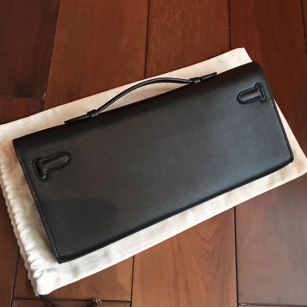 Fausse Pochette Hermès Kelly Cut Noir Swift – Image 8