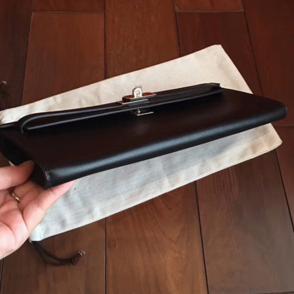 Fausse Pochette Hermès Kelly Cut Noir Swift – Image 6