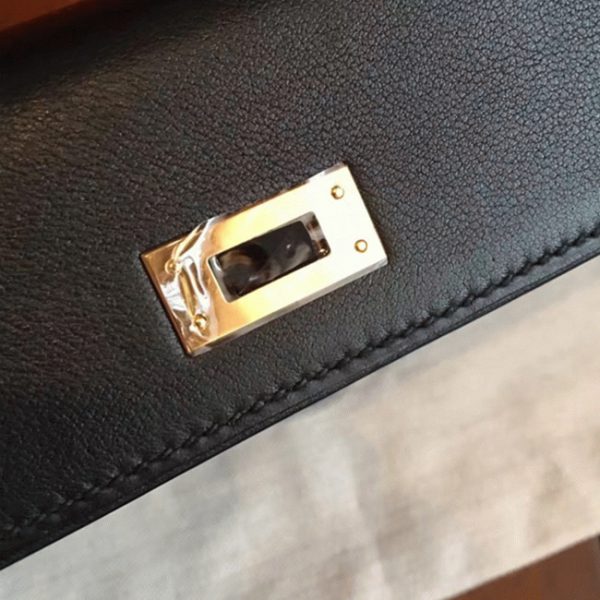Fausse Pochette Hermès Kelly Cut Noir Swift – Image 4