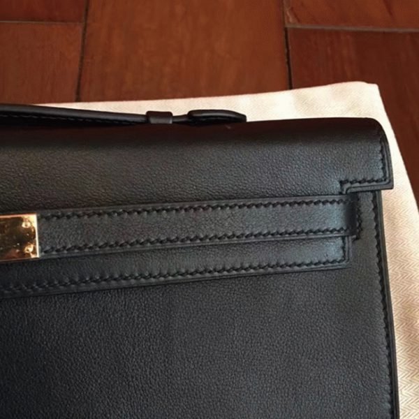 Fausse Pochette Hermès Kelly Cut Noir Swift – Image 2