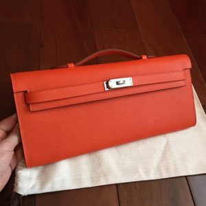 Contrefaçon Pochette Hermès Kelly Cut Orange Epsom