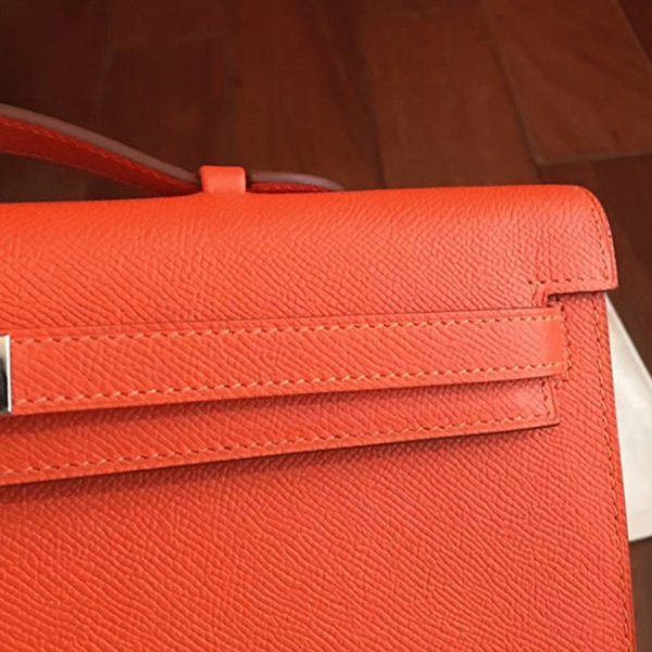 Contrefaçon Pochette Hermès Kelly Cut Orange Epsom – Image 3