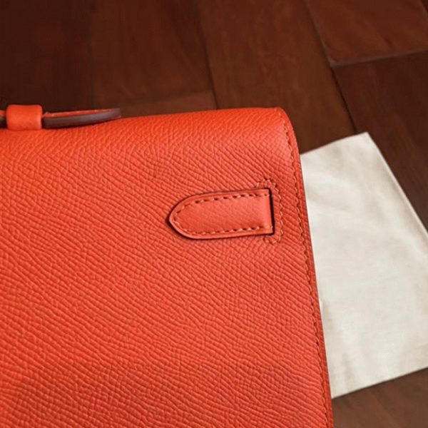 Contrefaçon Pochette Hermès Kelly Cut Orange Epsom – Image 2