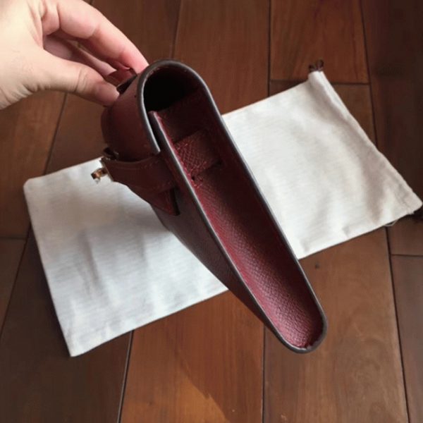 Fausse Pochette Hermès Kelly Cut Bordeaux Epsom – Image 5