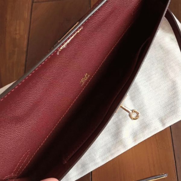 Fausse Pochette Hermès Kelly Cut Bordeaux Epsom – Image 4