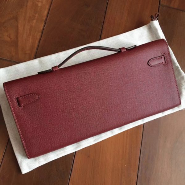Fausse Pochette Hermès Kelly Cut Bordeaux Epsom – Image 3
