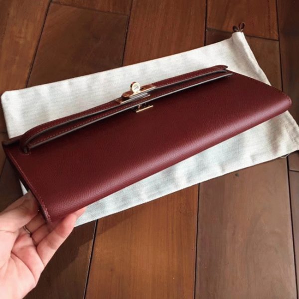 Fausse Pochette Hermès Kelly Cut Bordeaux Epsom – Image 2