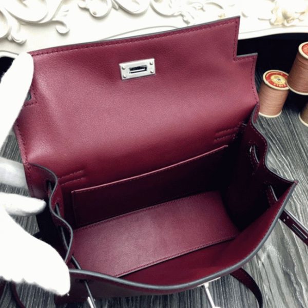 Contrefaçon Sac à main Hermès Kelly Danse Bordeaux Swift – Image 8