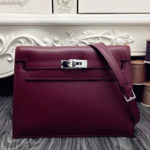 Contrefaçon Sac à main Hermès Kelly Danse Bordeaux Swift