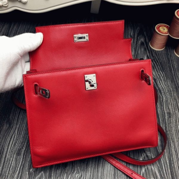 Fausse Sac à main Hermès Kelly Danse Rouge Swift – Image 8