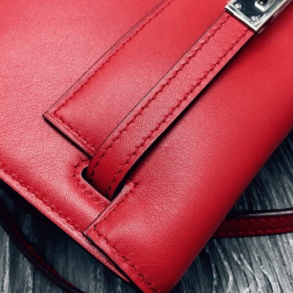 Fausse Sac à main Hermès Kelly Danse Rouge Swift – Image 6