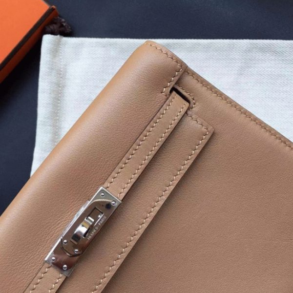 Réplique Haute Qualité Sac à main Hermès Kelly Danse Marron Swift – Image 7
