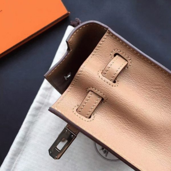 Réplique Haute Qualité Sac à main Hermès Kelly Danse Marron Swift – Image 2