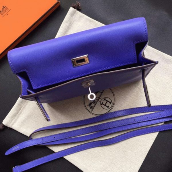 Réplique Sac à main Hermès Kelly Danse Bleu Swift – Image 6