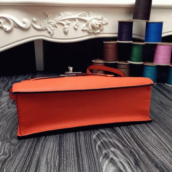 Top Fausse Sac à main Hermès Kelly Danse Orange Swift – Image 7