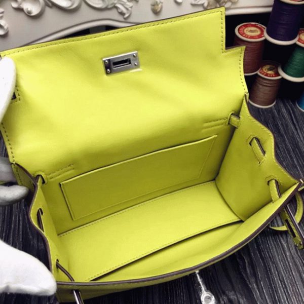 Copie Sac à main Hermès Kelly Danse Jaune Swift – Image 8